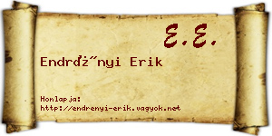 Endrényi Erik névjegykártya